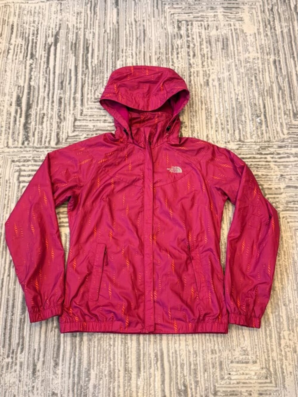 The North Face women's small pink/orange lined Windbreaker jacket